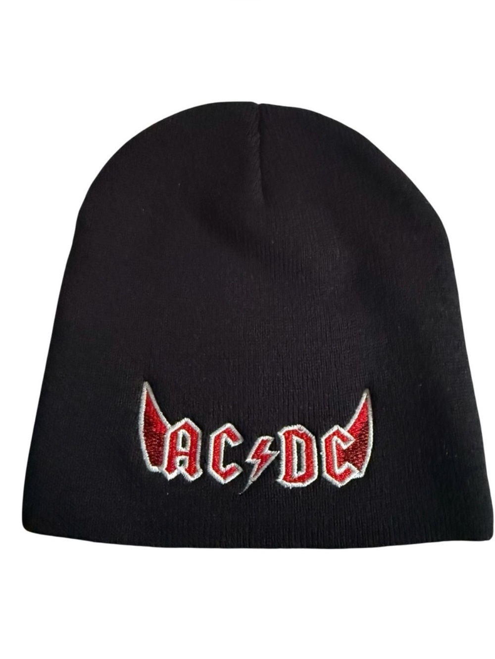 Vintage AC/DC Knit Beanie Black and Red Men’s Women’s Winter Toque